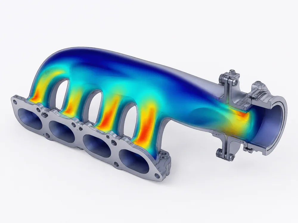 Simulation result contour on an engineering part