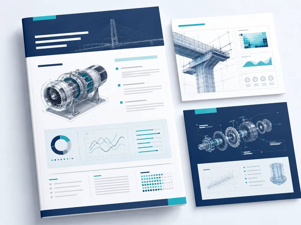 Multi-page technical engineering report with charts